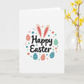 Happy Easter Rabbit Ears Card カード (黄色い花)