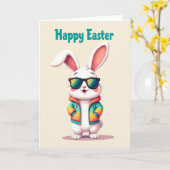 Happy Easter Rabbit Friend Card カード (黄色い花)