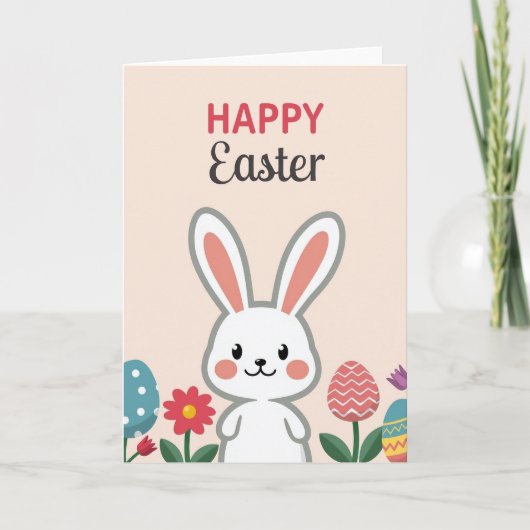 Happy Easter Rabbit Fun Card カード (正面)