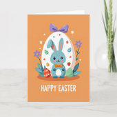 Happy Easter Rabbit Scene Card カード (正面)