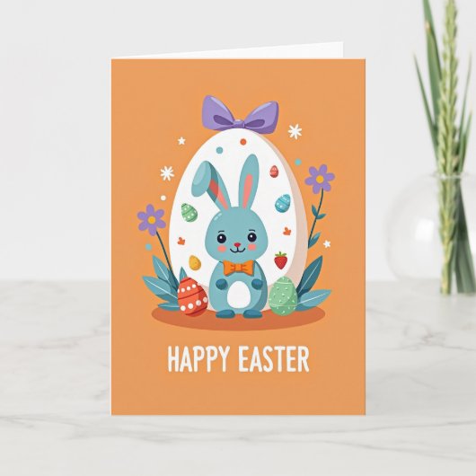 Happy Easter Rabbit Scene Card カード (正面)