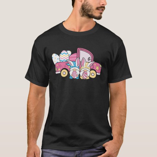 Happy Easter Rabbit Truck Bunny Gnome Easter Day E Tシャツ (正面)