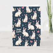 Happy Easter Rabbits Pattern Card カード (正面)