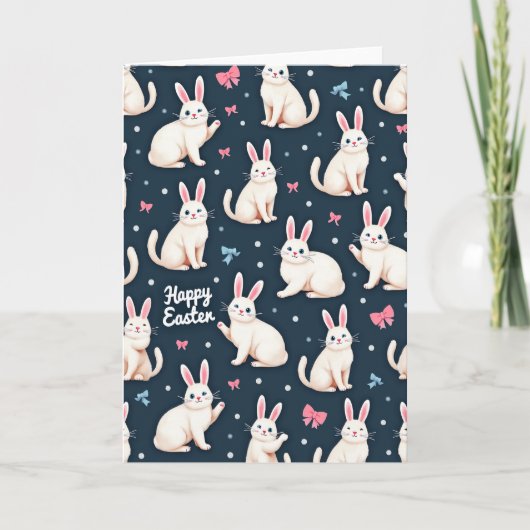 Happy Easter Rabbits Pattern Card カード (正面)