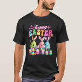 Happy Easter  Rabit Eggs Retro Groovy Bunny Easter Tシャツ (正面)