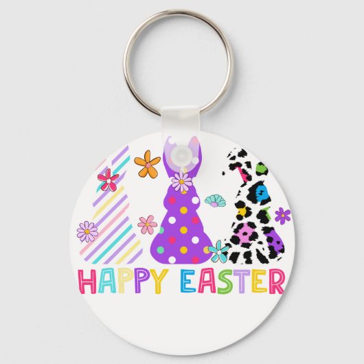 happy easter, retro, vintage キーホルダー (正面)