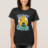 Happy Easter Rubber Duck Bunny Ears Easter Eggs cu Tシャツ (正面)