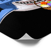 Happy Easter Shark Bunny With Easter Basket Boys G ポスター (角)