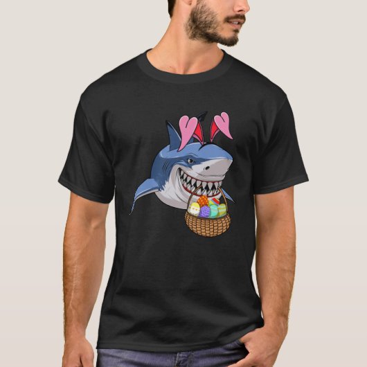 Happy Easter Shark Bunny with Easter Basket Boys G Tシャツ (正面)