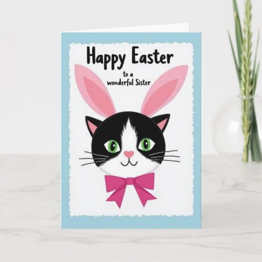 Happy Easter Sister Cat Card カード (正面)