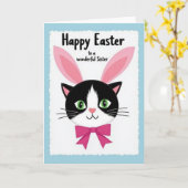 Happy Easter Sister Cat Card カード (黄色い花)
