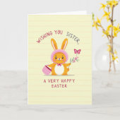 Happy Easter Sister Greeting Card カード (黄色い花)