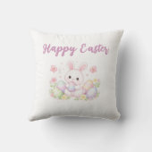 Happy Easter Spring Design - Cute Easter Bunny  クッション (裏面)