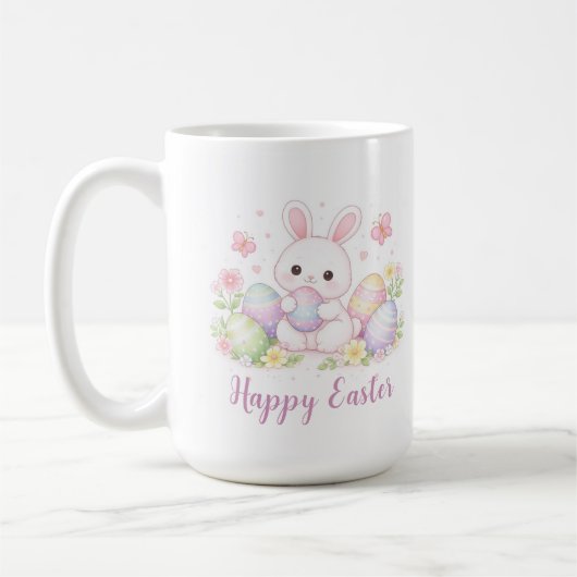 Happy Easter Spring Design - Cute Easter Bunny  コーヒーマグカップ (左)