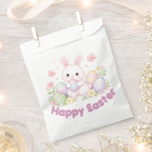 Happy Easter Spring Design - Cute Easter Bunny  フェイバーバッグ (クリップ留めされた状態)