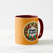 Happy Easter – Spring Floral Circle caneca マグカップ (正面右)
