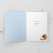 Happy Easter Spring Floral Wreath Bunny シーズンカード (内部)