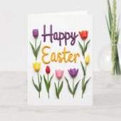 Happy Easter Spring Flower Card カード (正面)