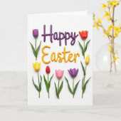 Happy Easter Spring Flower Card カード (黄色い花)