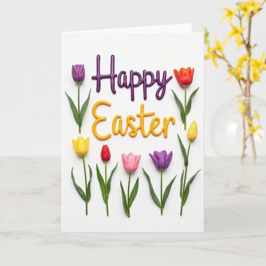 Happy Easter Spring Flower Card カード (黄色い花)