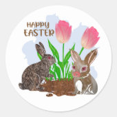 Happy Easter sticker ラウンドシール (正面)