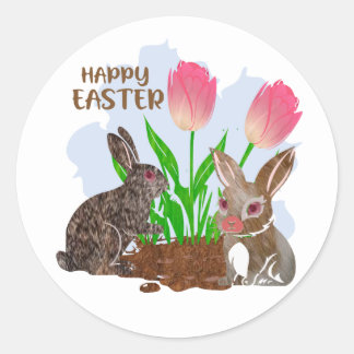 Happy Easter sticker ラウンドシール