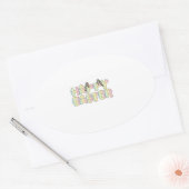 Happy Easter Stickers 楕円形シール (封筒)