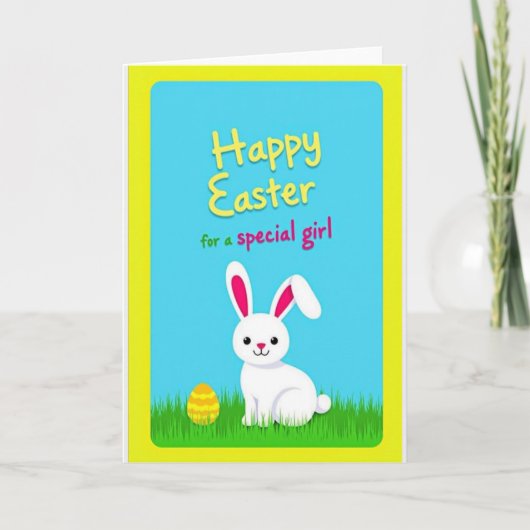 Happy Easter Striped Egg Card カード (正面)