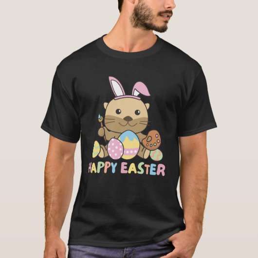 Happy Easter Sweet Otter For Easter With Easter Eg Tシャツ (正面)