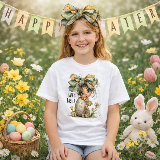 Happy Easter – Sweet Springtime Bow Tee for Kids Tシャツ