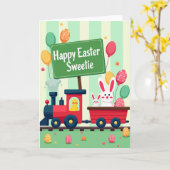 Happy Easter Sweetie Train Card カード (黄色い花)
