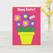 Happy Easter Teacher Flower Card カード (黄色い花)