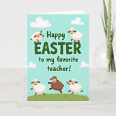 Happy Easter Teacher Spring Card カード (正面)