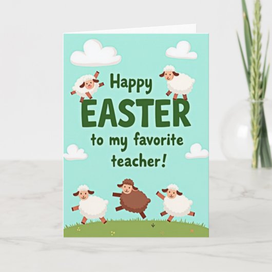 Happy Easter Teacher Spring Card カード (正面)