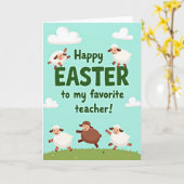 Happy Easter Teacher Spring Card カード (黄色い花)