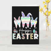 Happy Easter Teeth Tooth Rabbit Ears Dental Dentis カード (黄色い花)