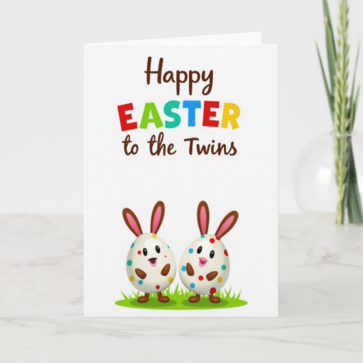 Happy Easter To The Twins Card カード (正面)