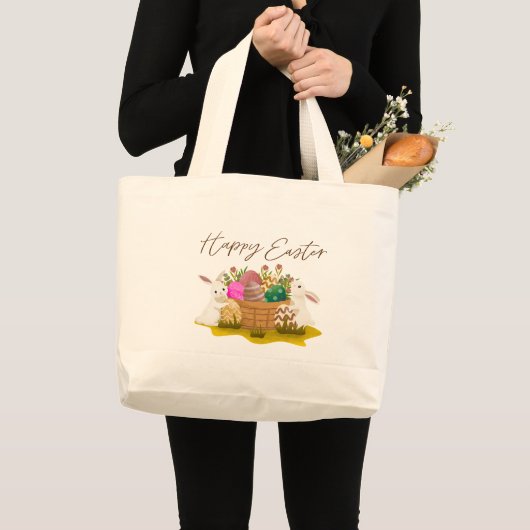 Happy Easter Tote Bag ラージトートバッグ (正面(商品))