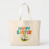 Happy Easter Tote Bag ラージトートバッグ (正面)