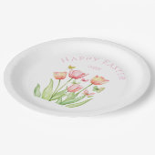Happy Easter Tulip  ペーパープレート (アングル)