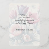 Happy Easter Tulip Floral Gold Foil Card 箔シーズンカード (裏面)
