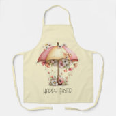 Happy Easter Umbrella and Flowers エプロン (正面)