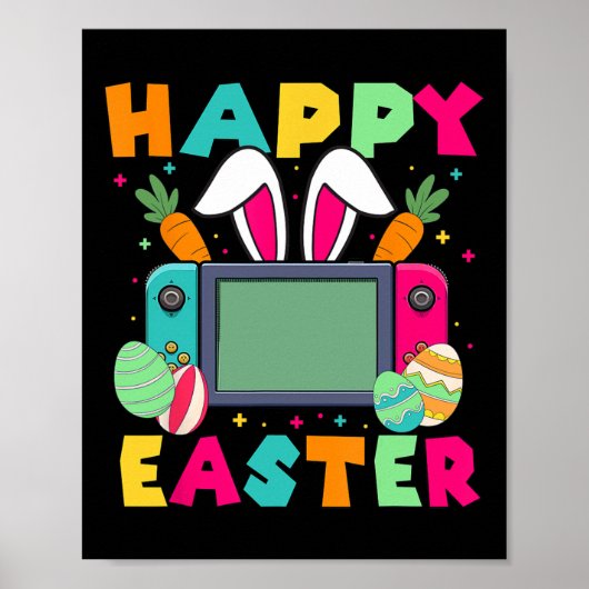 Happy Easter Video Game Bunny Gaming Controller Ga ポスター (正面)