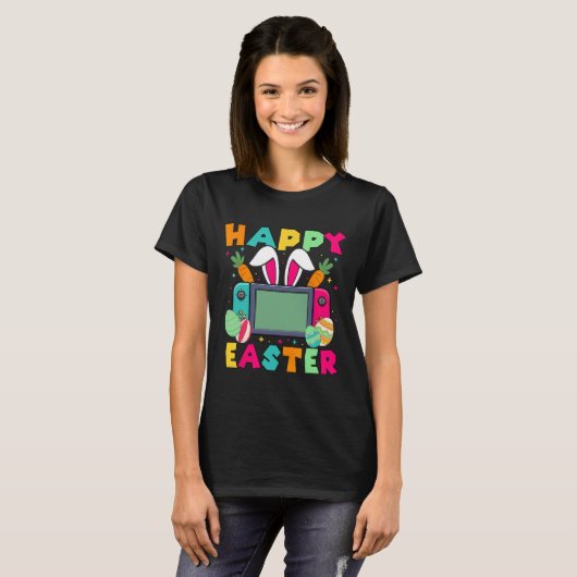 Happy Easter Video Game Bunny Gaming Controller Ga Tシャツ (正面フル)