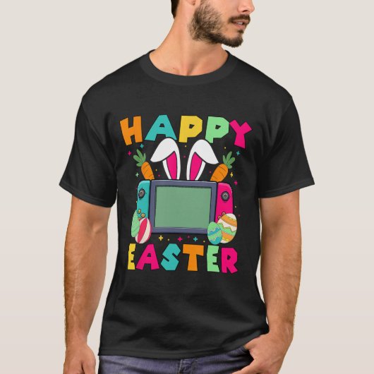 Happy Easter Video Game Bunny Gaming Controller Ga Tシャツ (正面)
