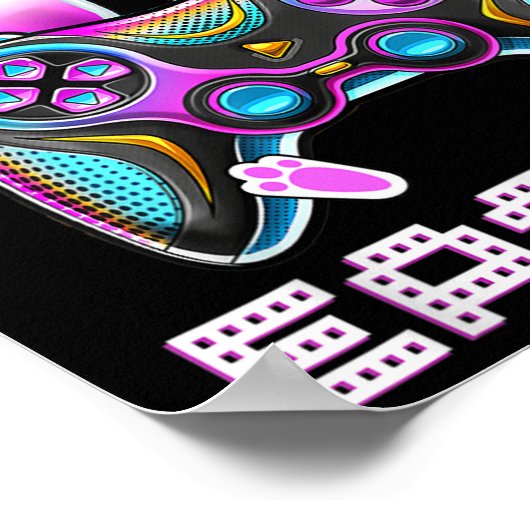 Happy Easter Video Game Controller Funny Gamer Boy ポスター (角)