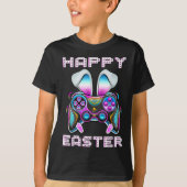 Happy Easter Video Game Controller Funny Gamer Boy Tシャツ (正面)
