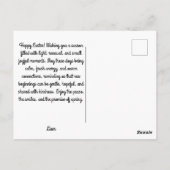 Happy Easter Vintage Bunnies with Egg ポストカード (裏面)