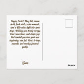 Happy Easter Vintage Bunny Spring Illustration ポストカード (裏面)