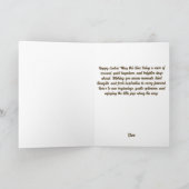 Happy Easter Vintage Bunny with Egg Basket カード (内部)